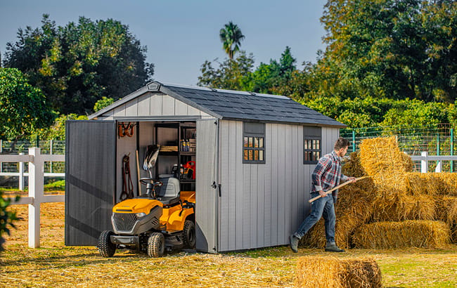 Oakland Grey Large Storage Shed - 7.5x13 Shed - Keter US