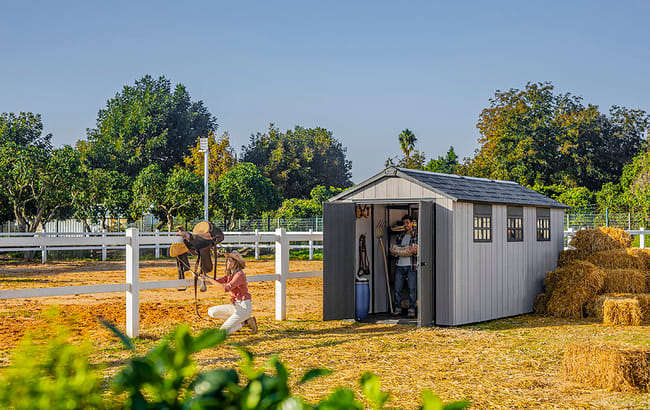 Oakland Grey Large Storage Shed - 7.5x15 Shed - Keter US