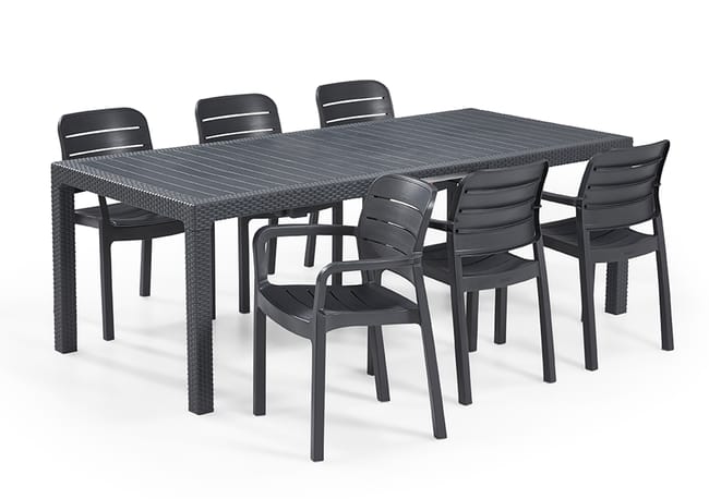 Chaise Tisara - Lot de 6 - Anthracite
