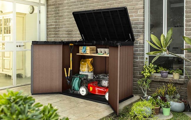 Cobertizo de exterior SIO Darwin - 141x82x120 cm y 1150L - Marrón