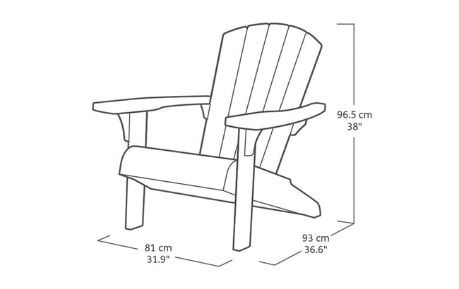 Troy Adirondack Tuinstoel - 81x80x96,5cm - Vintage groen