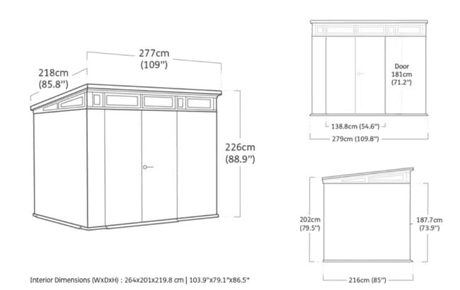 Signature Ashwood Brown Storage Shed - 9x7 Shed - Keter US