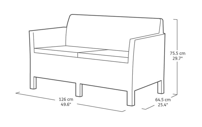 Conjunto de exterior de 4 plazas Chicago con mesa Lyon - Grafito