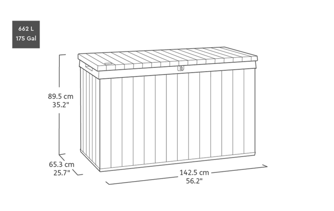 Coffre de jardin Darwin 662L - Marron Aspect Bois