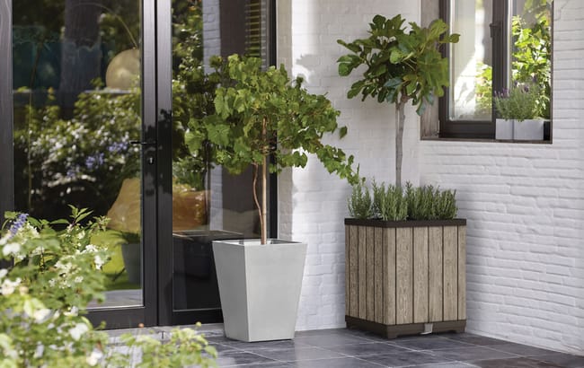 Deco Square Hoge Plantenbak - 45.5x45.5x55cm - Ashwood