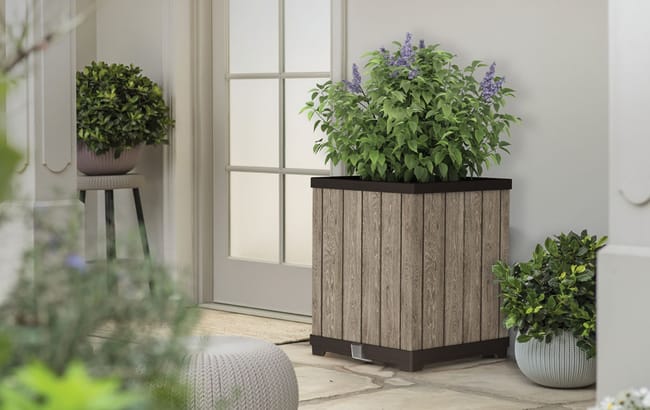 Deco Square Hoge Plantenbak - 45.5x45.5x55cm - Ashwood