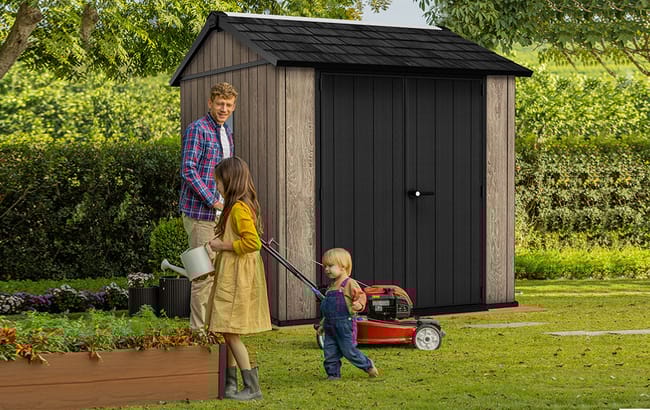 Signature Apex Shed 7x7.5ft - Ashwood Brown - Ashwood Brown 