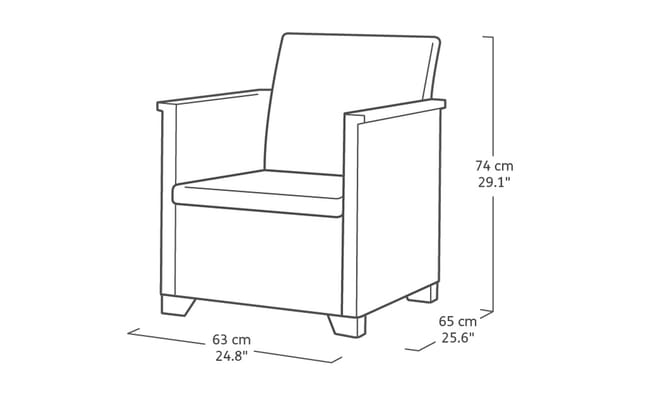 Emma 4 Seater Garden Set, With Storage Table  - Grey