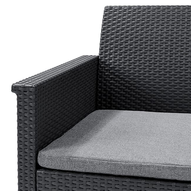 Emma 4 Seater Garden Set, With Storage Table  - Grey
