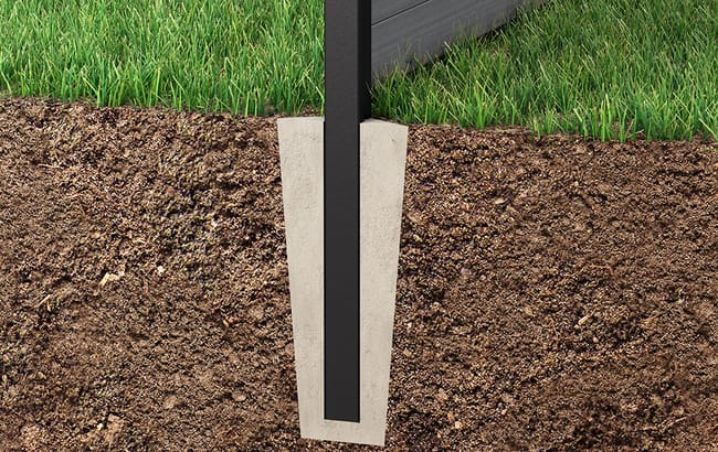 Poteau 240cm à sceller - Anthracite