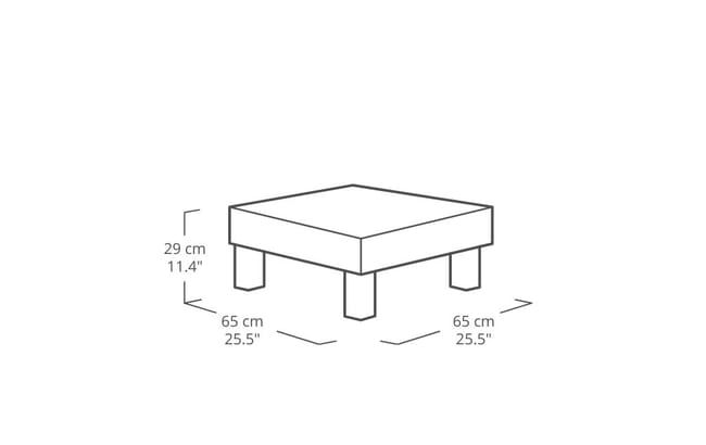 Mesa auxiliar de exterior Elements 65x65x29 cm - Marrón 