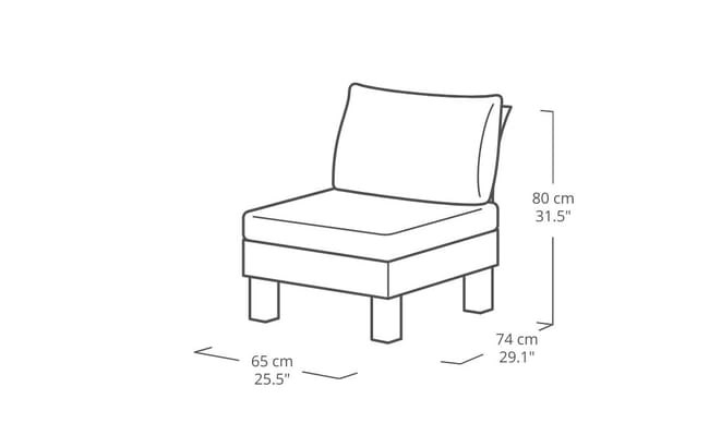 Sillón individual de exterior de 1 plaza Elements - Negro