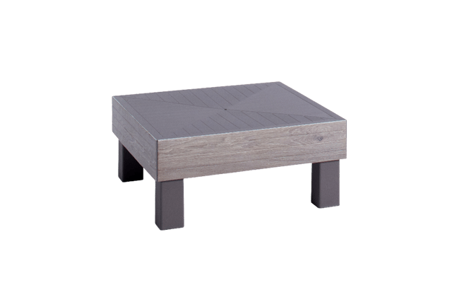 Mesa auxiliar de exterior Elements 65x65x29 cm - Marrón 