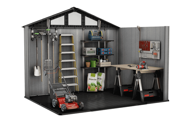 Gray Stronghold 10x8 Large Storage Shed - Keter US