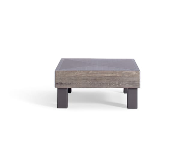 Mesa auxiliar de exterior Elements 65x65x29 cm - Marrón 