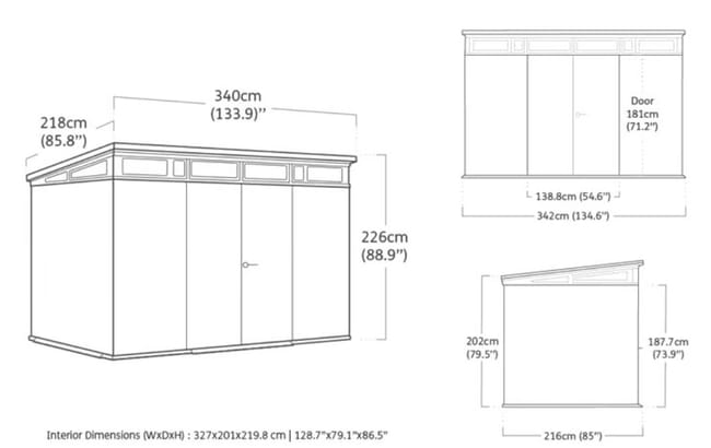 Signature 117 Tuinhuis - 342x218x226 cm - Rosewood