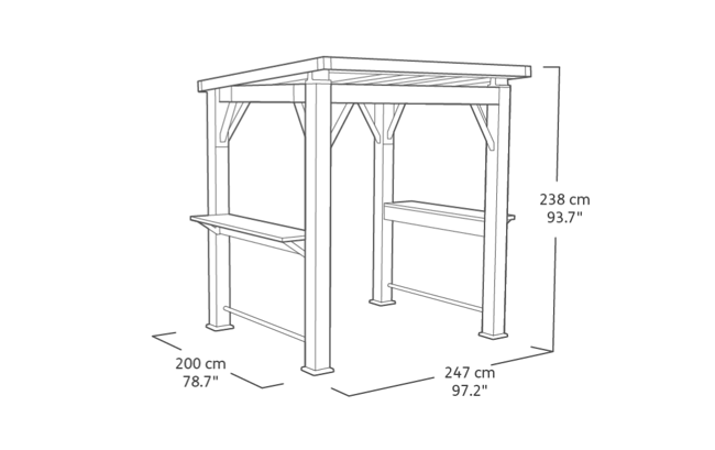 Signature Grill Gazebo - Ashwood Brown 