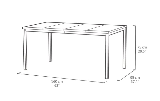 Mesa comedor de exterior Signature Porto 160x75x95 cm - Marrón 