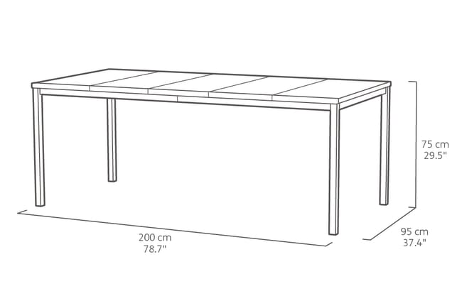 Mesa comedor de exterior Signature Porto 200x75x95 cm - Marrón 