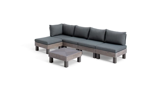 Conjunto de exterior de 5 plazas Elements - Marrón 