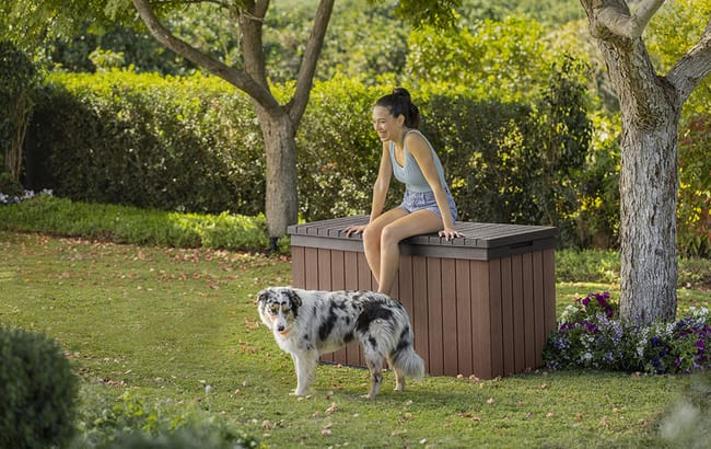 Darwin Brown 150 Gallon Storage Deck Box - Keter US