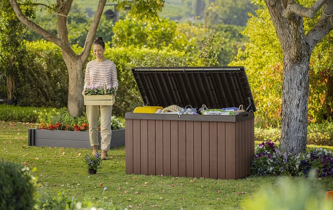 Darwin Brown 150 Gallon Storage Deck Box - Keter US