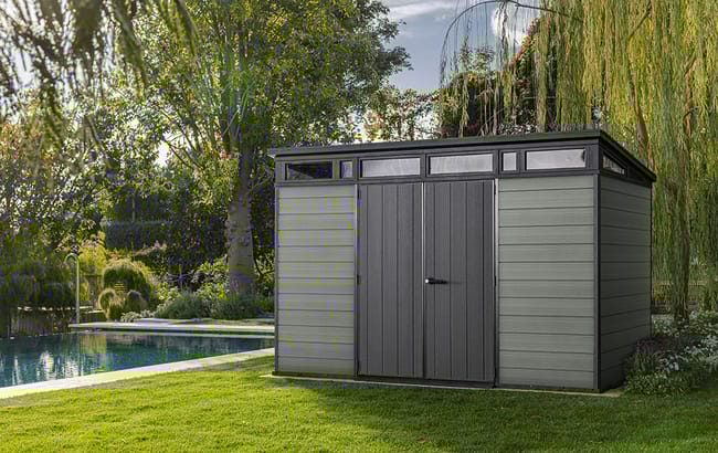 Cortina Green Large Storage Shed -11x7 Shed - Keter US