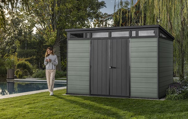 Cortina Green Large Storage Shed -11x7 Shed - Keter US