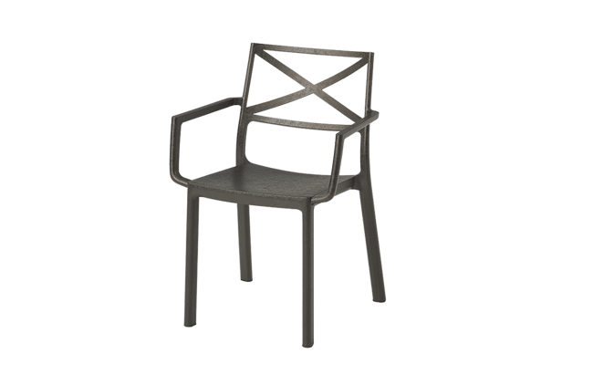 Pack de 4 sillas de exterior Metalix - Bronce