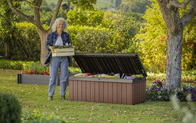 Darwin Brown 100 Gallon Storage Deck Box - Keter US