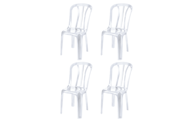 4 כיסאות קלאב - לבן