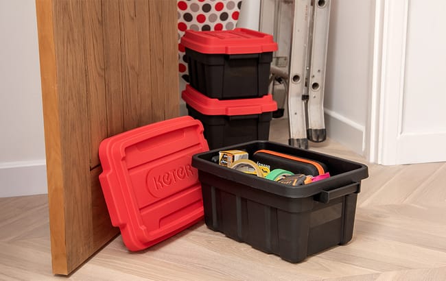 Tuff Box 37L Storage Boxes with Lid Set of 3  - 