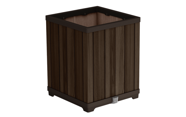 Self Watering Rosewood Brown Square Tall Planter - Keter US