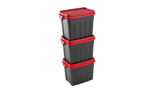 Tuff Box  68L Storage Boxes with Lid  Set of 3 - 