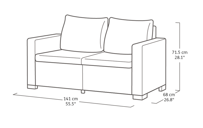 California 4 Seater Lounge set - Grey