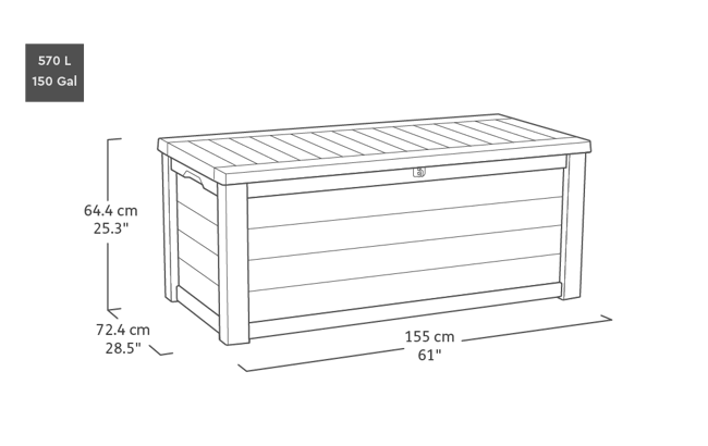 Westwood Opbergbox - 570L - Antraciet