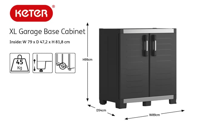 Armoire basse XL Garage - Noir