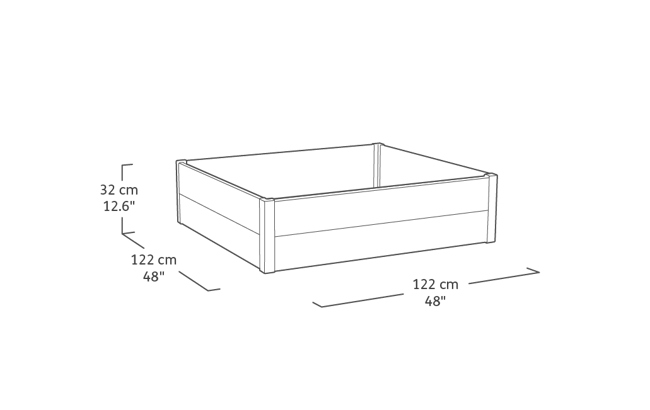 Graphite Maple Resin Raised Garden Bed - Keter US