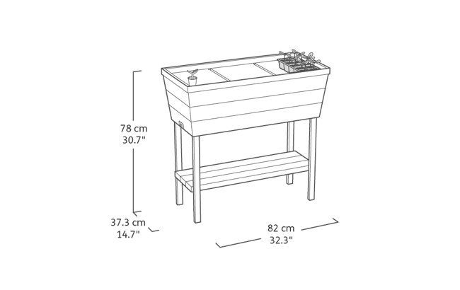 Urban Bloomer Elevated Garden Bed - Grey