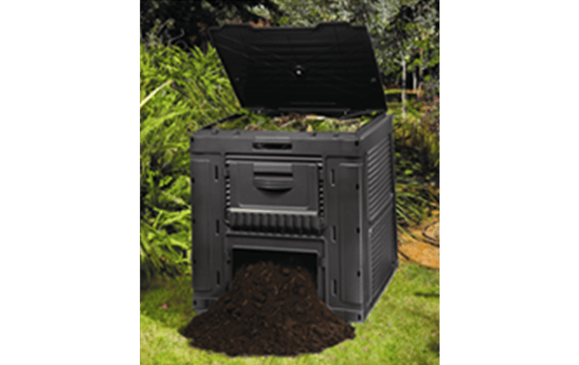 Compostador de exterior E-Composter - 79X79X79 cm y 470L - Negro