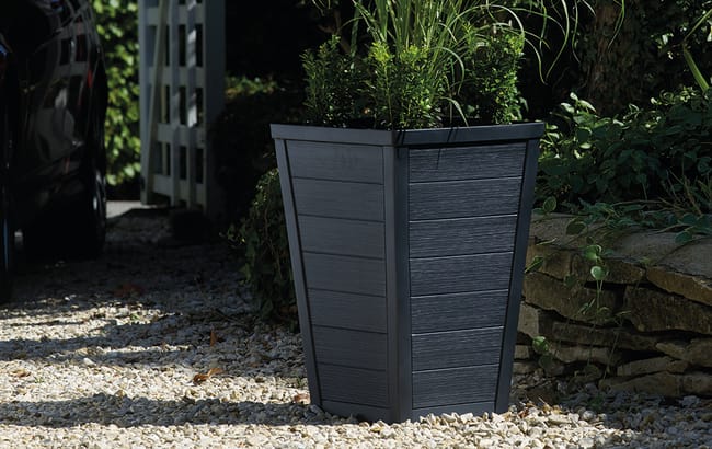 Taper Square Planter 37cm Set of 2 - Grey