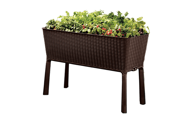 Huerto urbano de exterior Easy Grow - 114x49,3x75,7 cm y 120L - Marrón