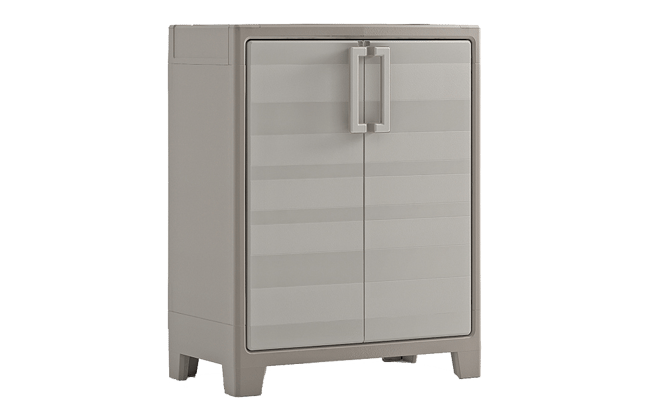 Armario bajo de exterior Gulliver - 100x44x80 cm. - Beige/Arena