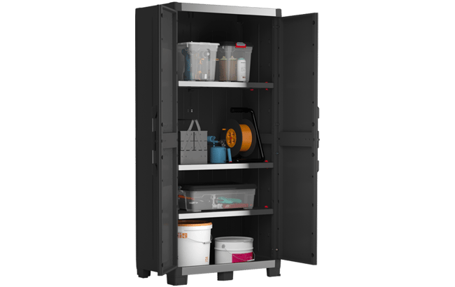 Armoire Haute XL Garage - 89x54xH188 cm - Noir