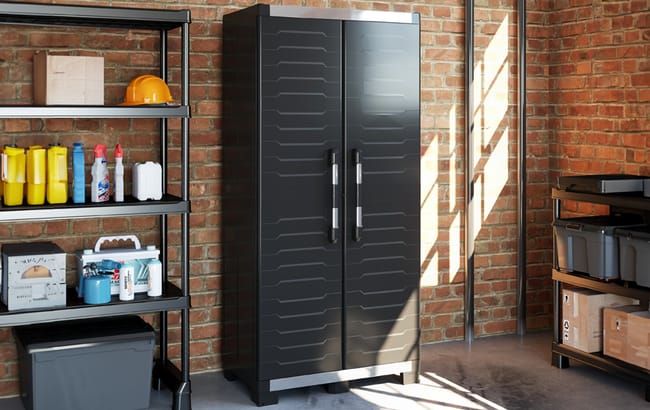 Armoire Haute XL Garage - 89x54xH188 cm - Noir