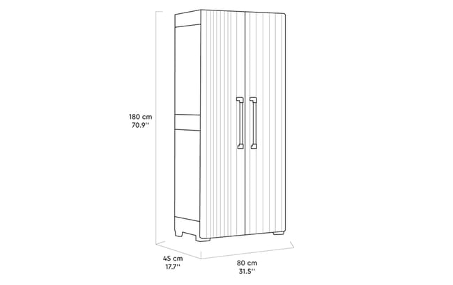 Armario escobero de exterior Groove - 180x45x80 cm. - Beige/Arena