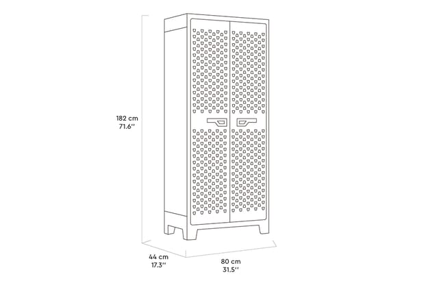 Armoire haute utilitaire modulable Titan - 80x44xH182 cm - Anthracite