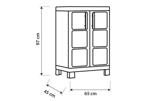 Armoire basse Excellence - 65x45xH97 cm - Beige