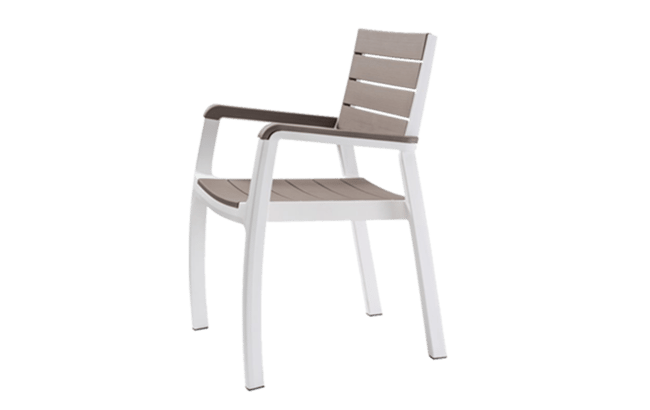 Pack de 2 sillas de exterior con reposabrazos Harmony - Capuchino