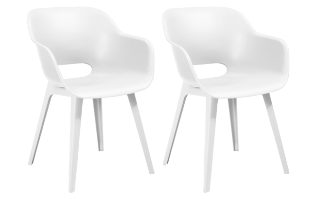 Pack de 2 sillas de exterior Akola - Blanco